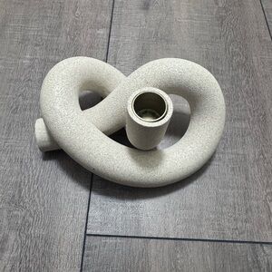 CB2 Asha Taper Holder Modern Cream Ceramic candle holder